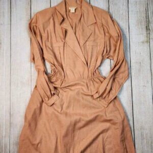 Vintage Naturelle Raw Silk Shirt Dress GEORGE GEORGIOU (L) | Western Boho Chic